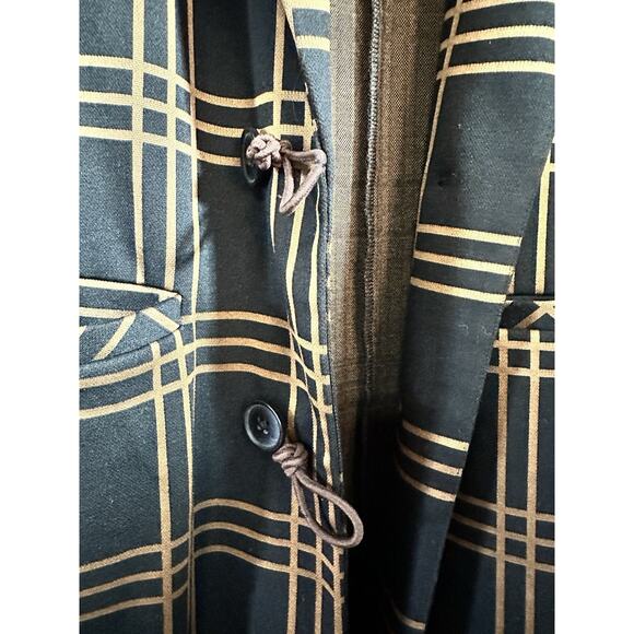 Cato Women’s Black & Gold Plaid Longline Blazer - Womens Plus Size 18/20 - Picture 4 of 6